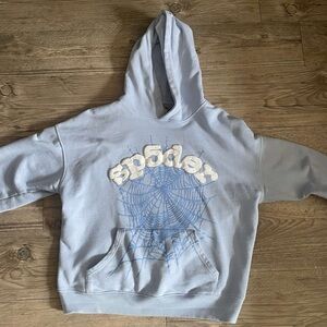 Light Blue Spider Graphic Hoodie